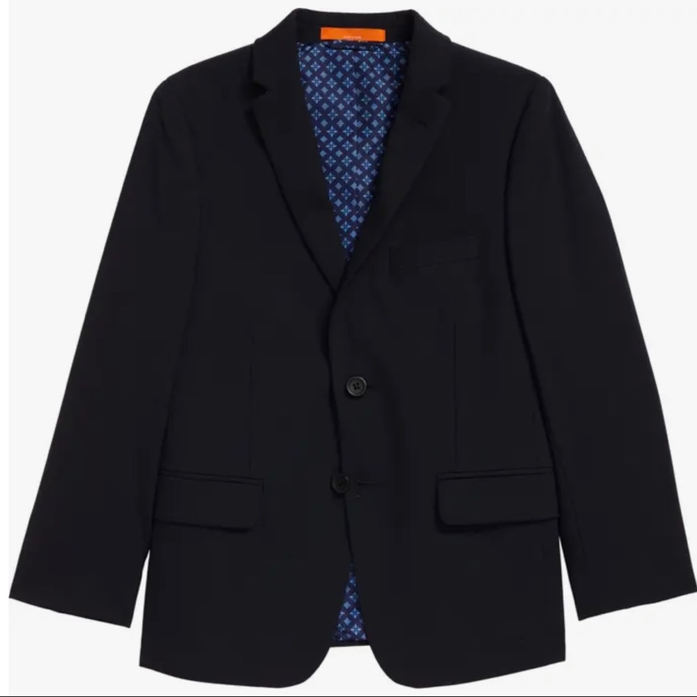 NWT TALLIA Solid Wool Blend Sport Coat in Navy Blue - Picture 1 of 10